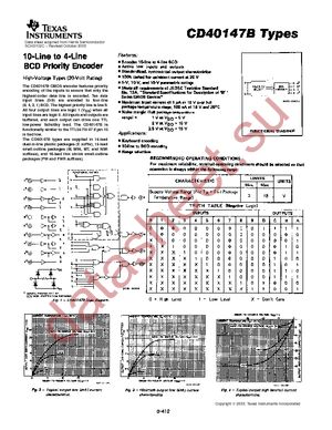 CD40147BEE4 datasheet  